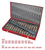 KS Tools 3303650 HSS-G-Co 5 Metaal-spiraalboorset 1 mm, 1.5 mm, 2 mm, 2.5 mm, 3 mm, 3.5 mm, 4 mm, 4.5 mm, 5 mm, 5.5 mm, 6 mm, 6.5 mm, 7 mm, 7.5 mm, 8 mm, 8.5 - thumbnail