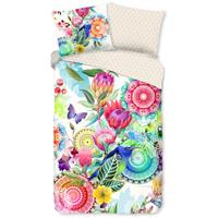 HIP Dekbedovertrek "mandala's, bloemen en een vogel" - Multi - (140x200/220 cm) - Katoen Satijn - thumbnail