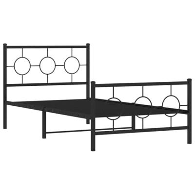 Bedframe met hoofd- en voeteneinde metaal zwart 100x190 cm - thumbnail