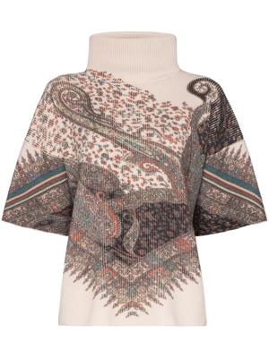 Etro oversized paisley-print ribbed jumper - NEUTRALS Etro oversized paisley-print ribbed jumper - NEUTRALS