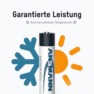 Ansmann Batterijen nimh accu micro aaa 800 mah - 4 stuks - thumbnail