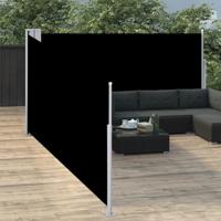 VidaXL Windscherm uittrekbaar 140x1000 cm zwart - thumbnail