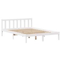 Bedframe zonder matras massief grenenhout wit 135x190 cm - thumbnail