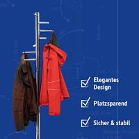 Maul Staande kapstok 9406496 MAULcalima Aantal haken: 7 (Ø x h) 35 cm x 177 cm Metaal, Staal Lichtzilver 1 stuk(s) - thumbnail