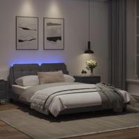 Bedframe met LED-verlichting kunstleer grijs 120x200 cm - thumbnail