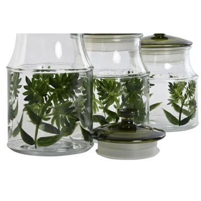 Set van 3 Potjes Home ESPRIT Groen Kristal 1,2 L 3 Onderdelen Set van 3 Potjes Home ESPRIT Groen Kristal 1,2 L 3 Onderdelen