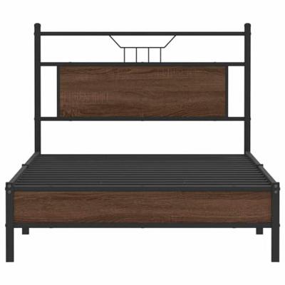 Bedframe zonder matras 107x203 cm spaanplaat bruin eikenkleurig