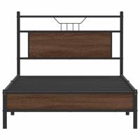 Bedframe zonder matras 107x203 cm spaanplaat bruin eikenkleurig - thumbnail