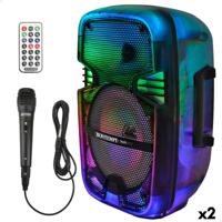Luidspreker met Karaokemicrofoon Bontempi Plastic 25 x 39 x 21 cm (2 Stuks) - thumbnail