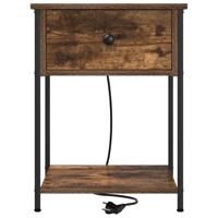 Bedside kasten 2 pcs Gerookt eiken 42 x 41 x 56 cm Bewerkt hout - thumbnail