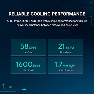 Asus PRIME MR120 PC-ventilator Zwart