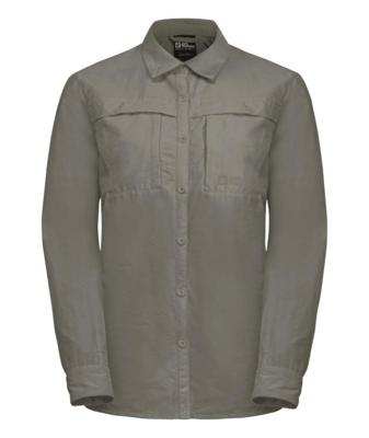 Jack wolfskin Barrier LS Shirt Dames Stone S