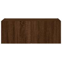 Tv-wandmeubel met LED-verlichting 80x35x31 cm bruineikenkleurig - thumbnail