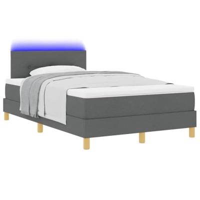 Boxspringbed met Matras & LED Donkergrijs 120x190 cm Stof
