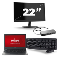 Fujitsu LifeBook U728 - Intel Core i7-8e Generatie - 12 inch - 16GB RAM - 256GB SSD - Windows 11 + 1x 22 inch Monitor - thumbnail