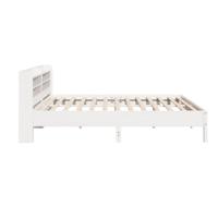 Bedframe zonder matras massief grenenhout wit 180x200 cm - thumbnail