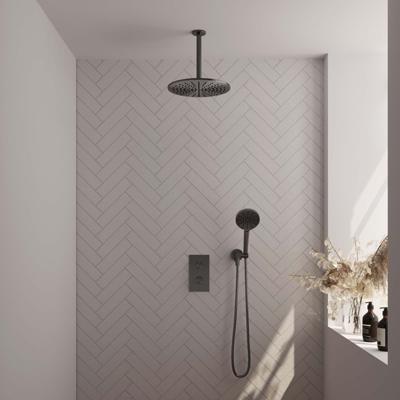 Regendoucheset Inbouw Brauer Gunmetal Edition Thermostatisch 30 cm met 3-Weg Omstelling, Plafondarm en 3-Standen Handdouche Geborsteld Gunmetal Brauer Regendoucheset Inbouw Brauer Gunmetal Edition Thermostatisch 30 cm met 3-Weg Omstelling, Plafondarm en 3-Standen Handdouche Geborsteld Gunmetal Brauer