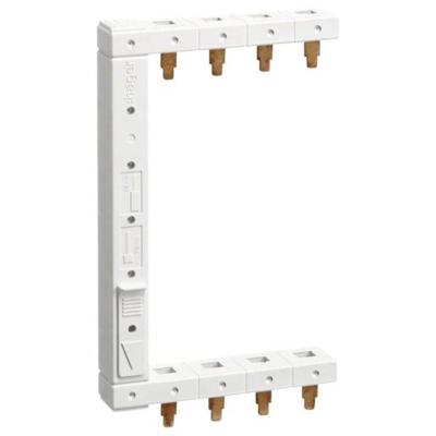 Hager KCF663L Hager KCF663L faserail 3+N-polig 2 rijen 125 mm links verticaal Phase busbar Bruin, Blauw 4-polig 1 stuk(s)
