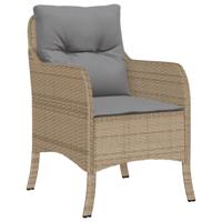 7-delige Tuinset met kussens poly rattan beige - thumbnail