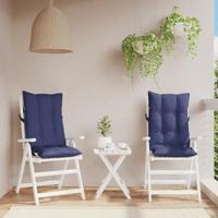 VidaXL Stoelkussens 2 st hoge rug oxford stof marineblauw - thumbnail