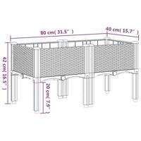 VidaXL Plantenbak met poten 80x40x42 cm polypropeen blauwgrijs - thumbnail