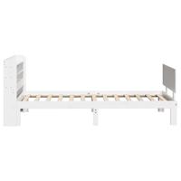 Bedframe met hoofdeinde zonder matras 90x200 cm wit - thumbnail