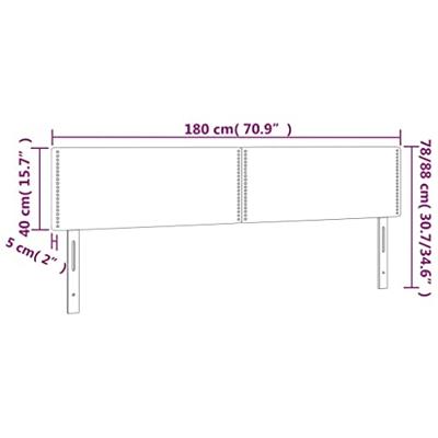 Hoofdborden 2 st 90x5x78/88 cm fluweel roze