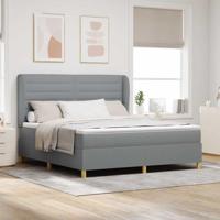 Boxspringbed met Matras Donkergrijs 90x190 cm Lichtgrijs - thumbnail