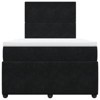 Boxspring met matras fluweel zwart 120x200 cm - thumbnail
