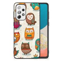 Samsung Galaxy A73 Dierenprint Telefoonhoesje Vrolijke Uilen - thumbnail