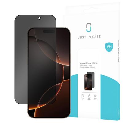 Just in Case Privacy Tempered Glass voor Apple iPhone 16 Pro Smartphone screenprotector
