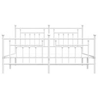 Bedframe met hoofd- en voeteneinde metaal wit 183x213 cm - thumbnail