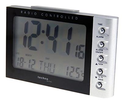 Techno Line WT 188 Wekker Zendergestuurd Zilver, Zwart Alarmtijden 1