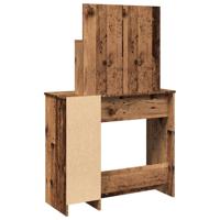 Kaptafel met spiegel 86,5x35x136 cm oud houtkleurig - thumbnail
