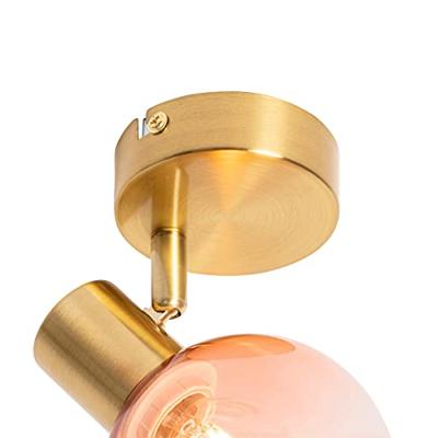 QAZQA Art Deco spot goud met roze glas - Vidro QAZQA Art Deco spot goud met roze glas - Vidro