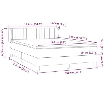 Boxspring met matras fluweel donkergroen 160x210 cm