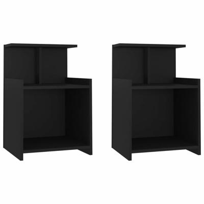 VidaXL Nachtkastjes 2 st 40x35x60 cm bewerkt hout zwart