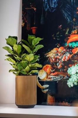 Capi Europe Vaas hoog Groove Black & Gold - 8x12 - Goud