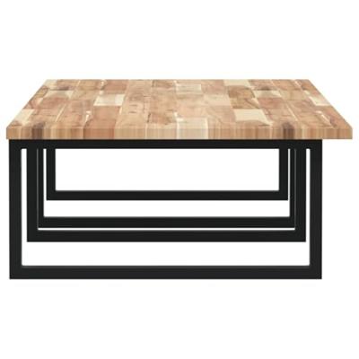 Badkamer wandschap staal en massief acaciahout