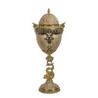 op brons gemonteerde eivormige pot en deksel - thumbnail