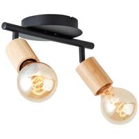 Brilliant 2-lichts plafondlampTiffany zwart met hout - 99682/76 - thumbnail