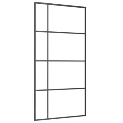 Schuifdeur met beslagset 102,5x205 cm ESG glas zwart