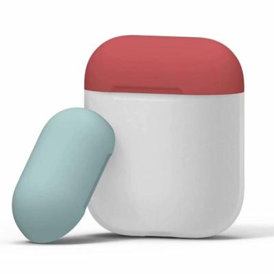 Driekleur dropproof draadloze koptelefoon Oplaaddoos beschermende case voor Apple AirPods 1/2 (groen rood wit)