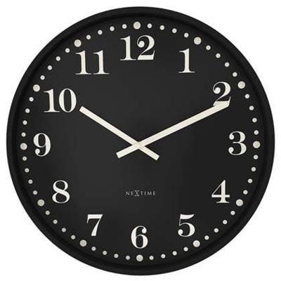NeXtime - Wandklok 50cm - Stil - Zwart - Plastic - NeXtime 'Dickens