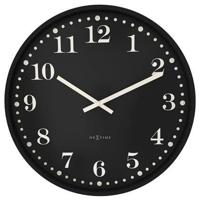 NeXtime - Wandklok 50cm - Stil - Zwart - Plastic - NeXtime 'Dickens - thumbnail