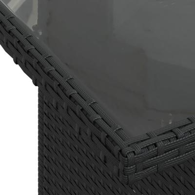 10-delige Loungeset met kussens poly rattan zwart - thumbnail