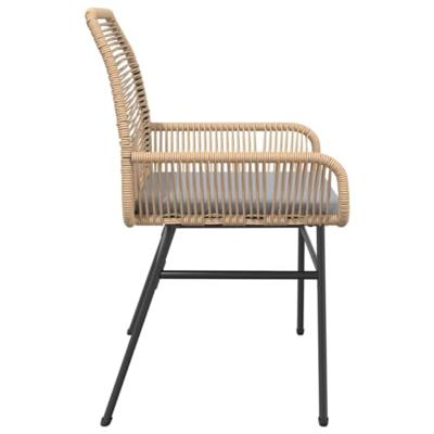 Tuinstoelen 2 st met kussens poly rattan bruin - thumbnail