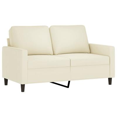 3-delige Loungeset met kussens fluweel crèmekleurig