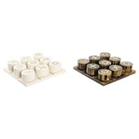 Decoratieve figuren DKD Home Decor Bordspel 20,5 x 20,5 x 5 cm Wit Amber Metaal Modern - thumbnail