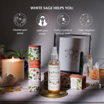 Aromafume Natural Smudge Spray Witte Salie en Frankincense